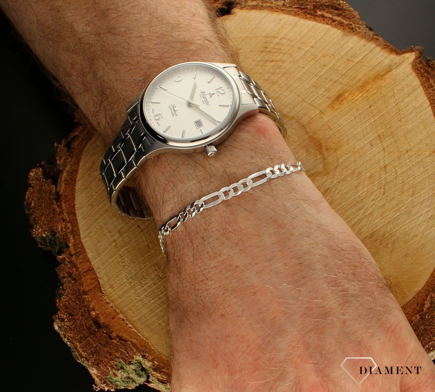 Srebrna bransoletka 925 figaro 4,5 mm DIA-BRA-565165-120-925 4,5mm.jpg